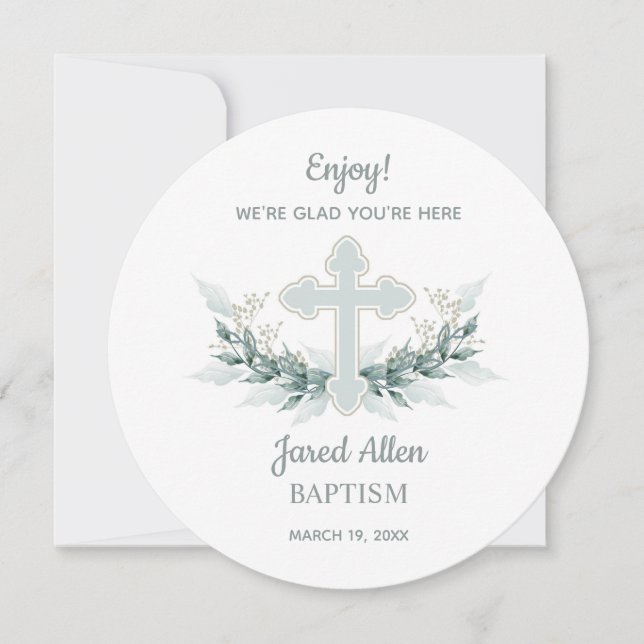 CIRCLE Dinner Plate Thank You Card Baptism (Front)
