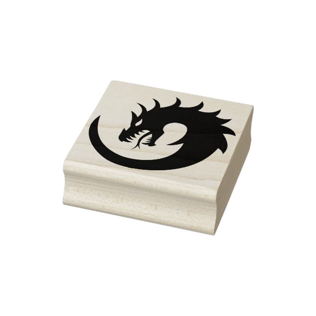 circle dragon silhouette art stamp (Stamp)