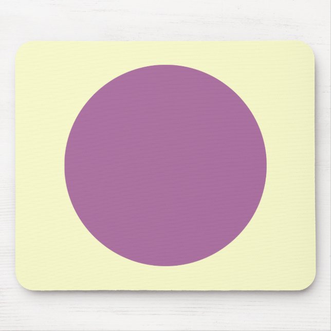 Circle - Dusty Plum on Pale Yellow Mouse Pad (Front)