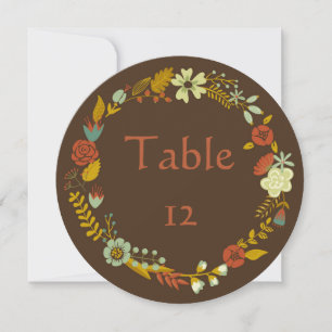 Circle Fall Wreath Design - Table Numbers