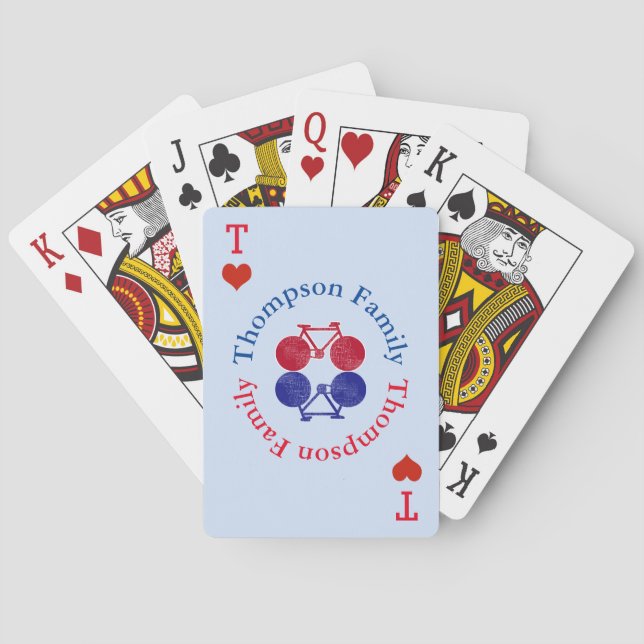 circle family name monogram bicycles playing cards (Back)