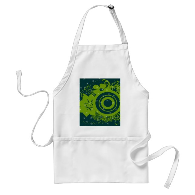 Circle Flowers Swirly - Customised Standard Apron (Front)