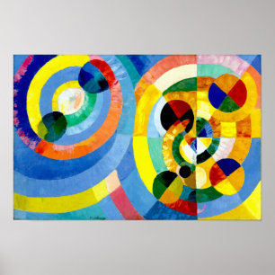 Circle Forms Abstract Vintage Art by Delaunay Poster