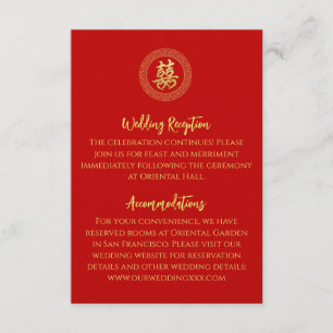 Circle frame double xi chinese wedding details enclosure card