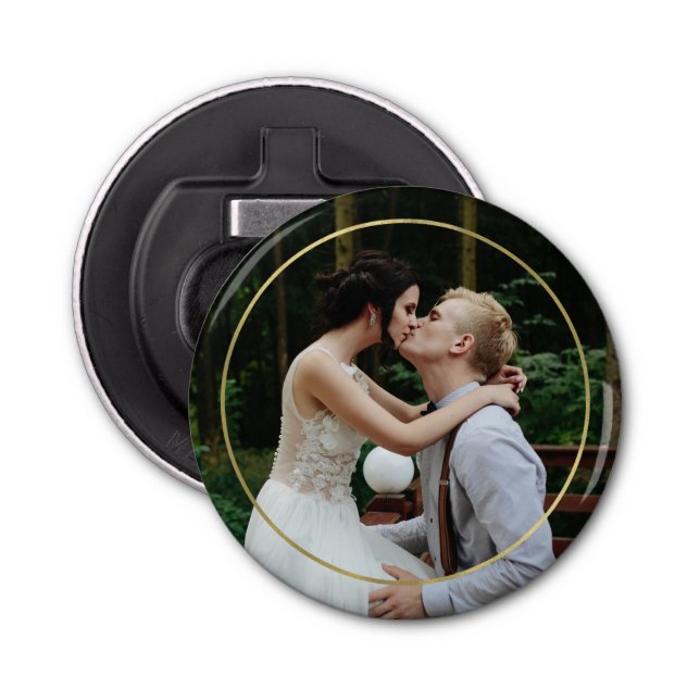 Circle Frame Modern Photo Bottle Opener (Front)