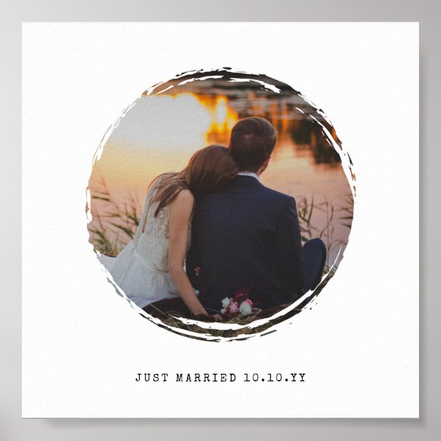 Circle Frame Paint Splotch Photo Love Poster (Front)