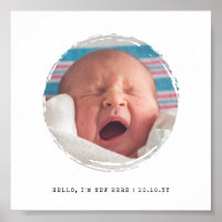 Circle Frame Paint Splotch Photo New Baby