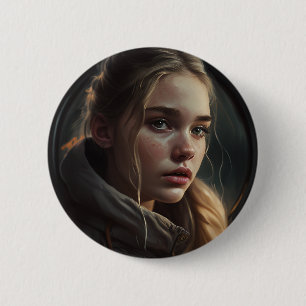 Circle girl 6 cm round badge