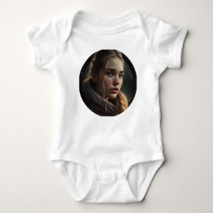 Circle girl baby bodysuit