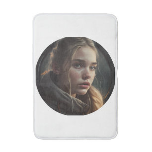 Circle girl bath mat