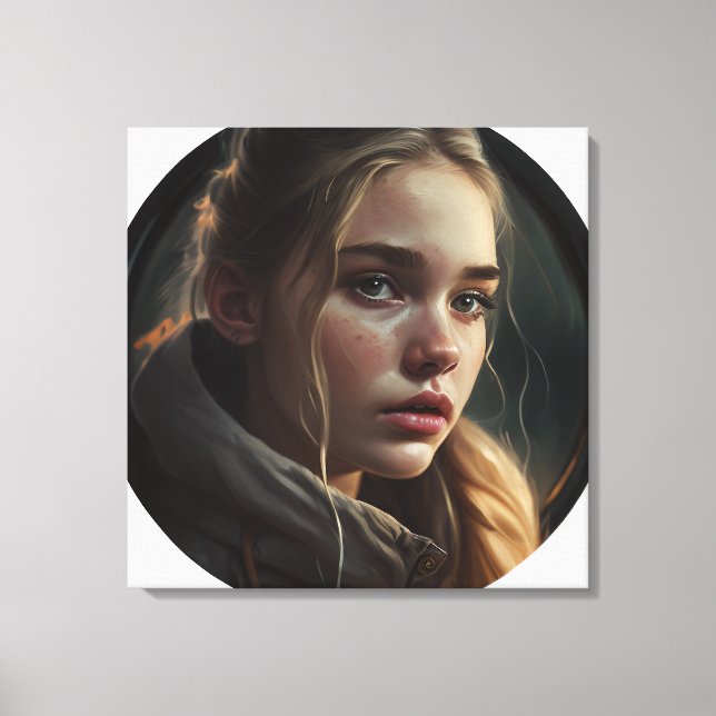 Circle girl canvas print (Front)