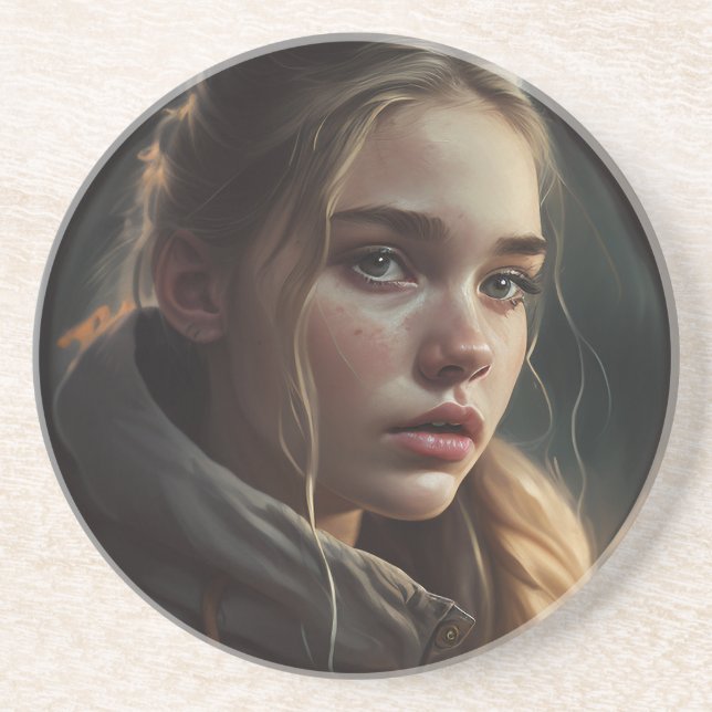 Circle girl coaster (Front)