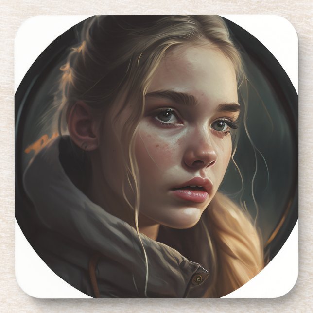 Circle girl coaster (Front)