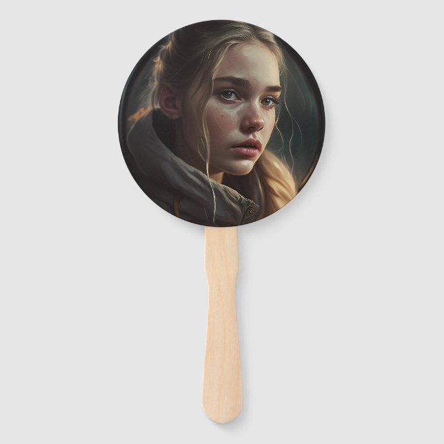 Circle girl hand fan (Front)
