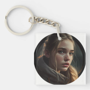 Circle girl key ring