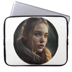 Circle girl laptop sleeve