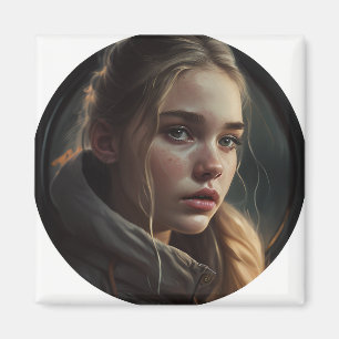 Circle girl magnet