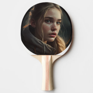 Circle girl ping pong paddle
