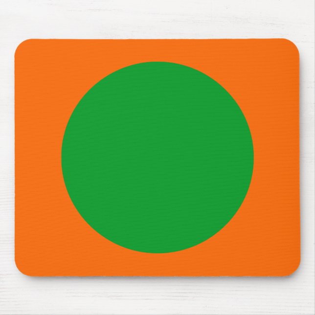 Circle - Grass Green and Orange Mouse Pad (Front)