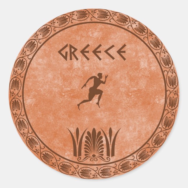 circle Greek design Classic Round Sticker (Front)