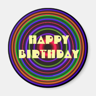 CIRCLE # - HAPPY BIRTHDAY Bullet Hole Magnet