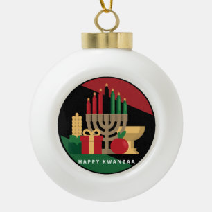 circle Happy Kwanzaa christmas ornament