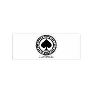 Circle Hearts Black Spade Thunder_Cove Rubber Stamp