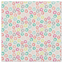 Circle Hearts Patterned Fabric