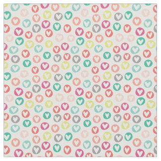 Circle Hearts Patterned Fabric