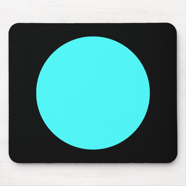 Circle - Ice Blue and Black Mouse Pad (Front)