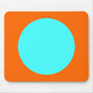Circle - Ice Blue and Orange Mouse Pad