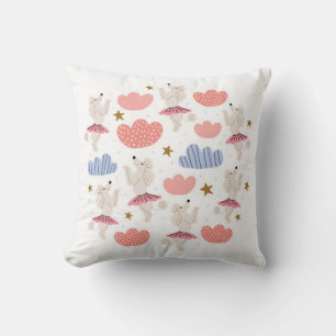 Circle illustration with cute poodle dogs in cute cushion