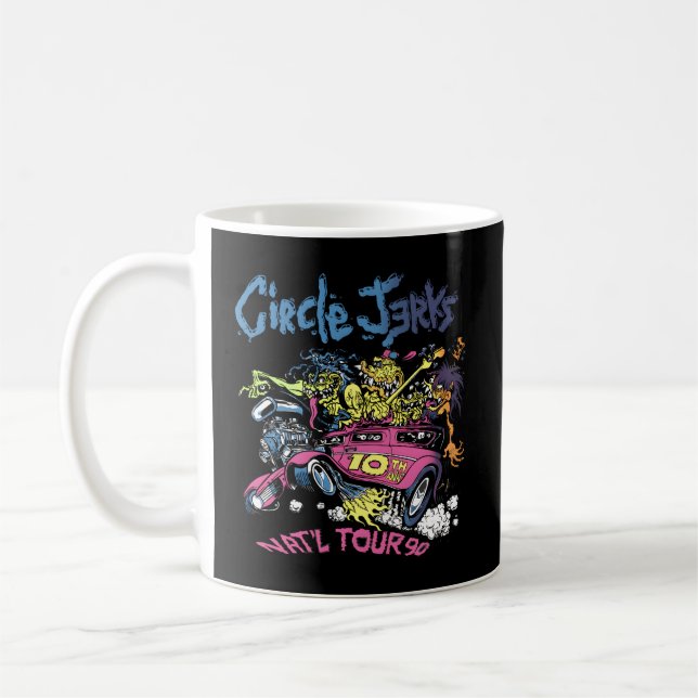 Circle Jerks 91 Tour Illustration Coffee Mug (Left)