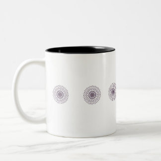 Circle kaleidoscope rose pink colour hand-drawn Tw Two-Tone Coffee Mug