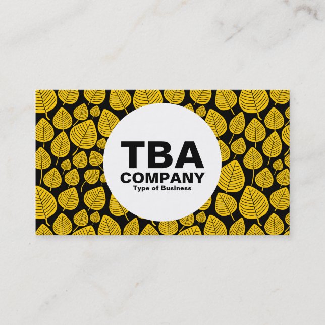 Circle - Leaves - Amber on Black Business Card (Front)