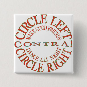 Circle Left, Circle Right 15 Cm Square Badge