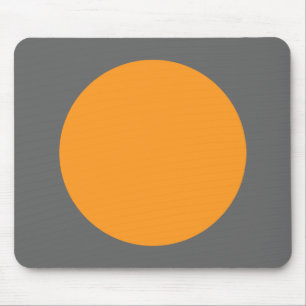 Circle - Light Orange with Grey Mouse Pad