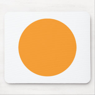 Circle - Light Orange with White Mouse Pad