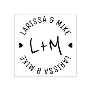 circle logo monogram (names & initials) rubber stamp