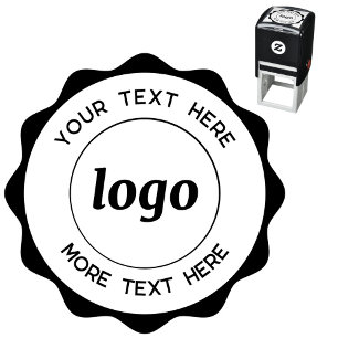 Circle Logo With Text Business Rubber Stamp