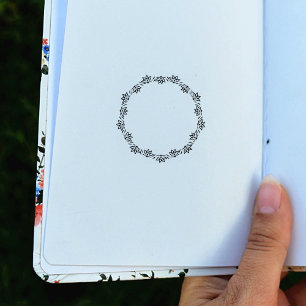 Circle Lotus Journal  Rubber Stamp