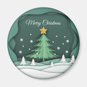 Circle Magnet “Merry Christmas“