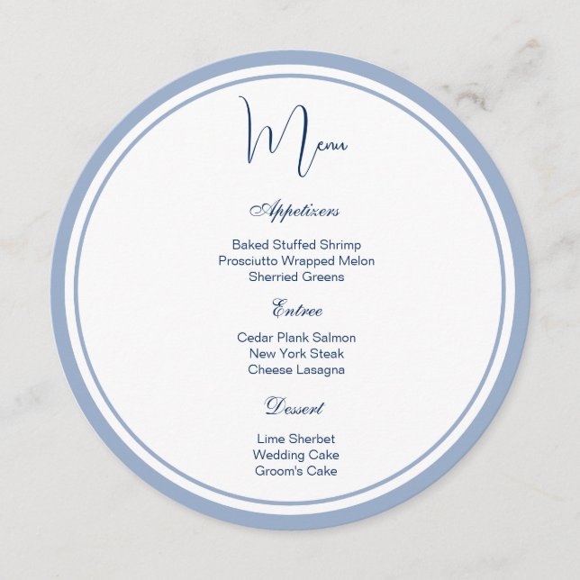 Circle Menu Card (Front)