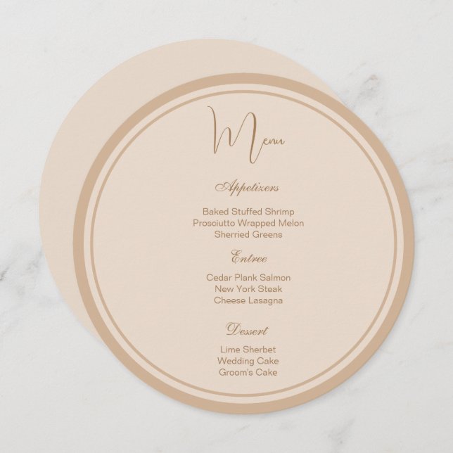 Circle Menu Card (Front/Back)