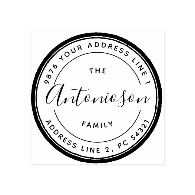 Circle Minimal Signature Rubber Stamp (Imprint)