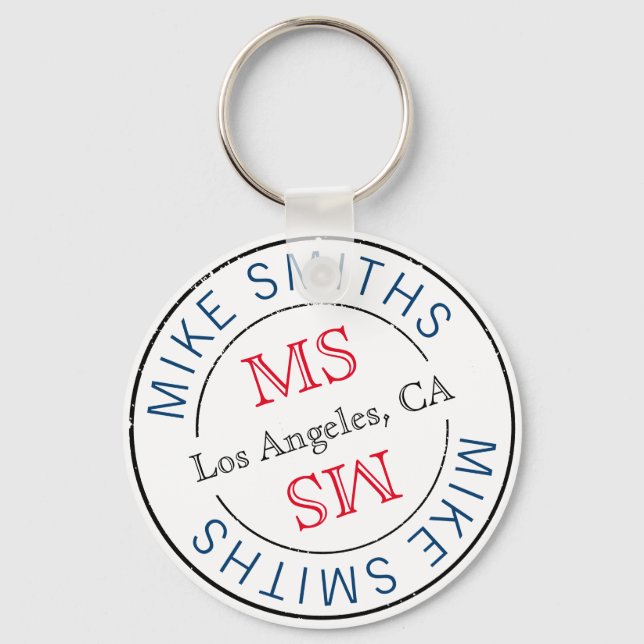 circle monogram, a stylish key ring (Front)