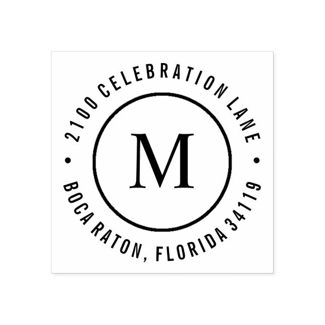 Circle Monogram Rubber Stamp (Imprint)