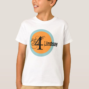 Circle Name and Age 4th Birthday Tshirt