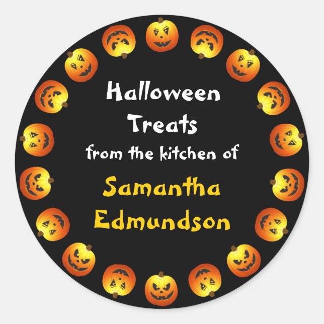 Circle O' Jack O'Lanterns Kitchen Sticker (Front)