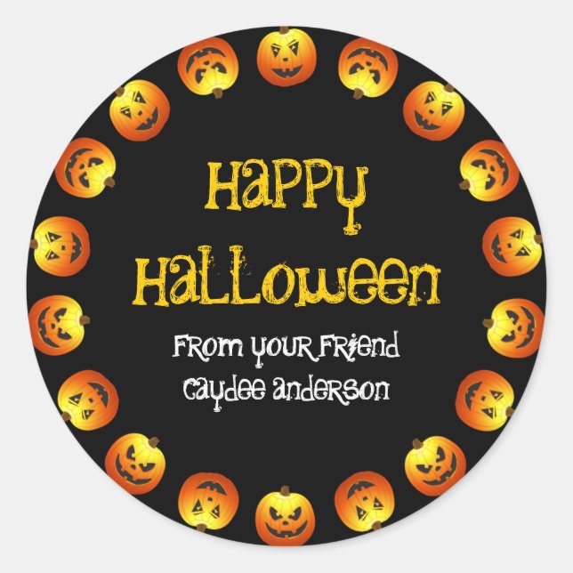 Circle O' Jack O'Lanterns Sticker (Front)